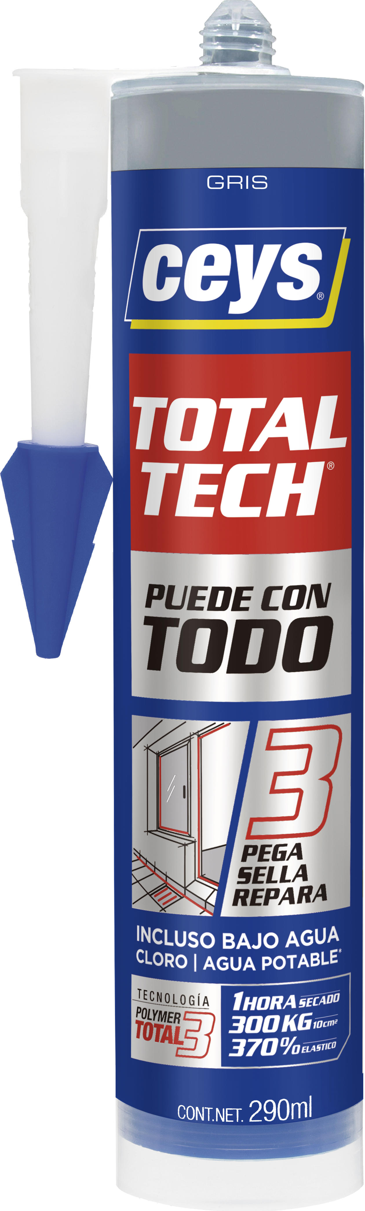 Sellador total tech gris 290ml