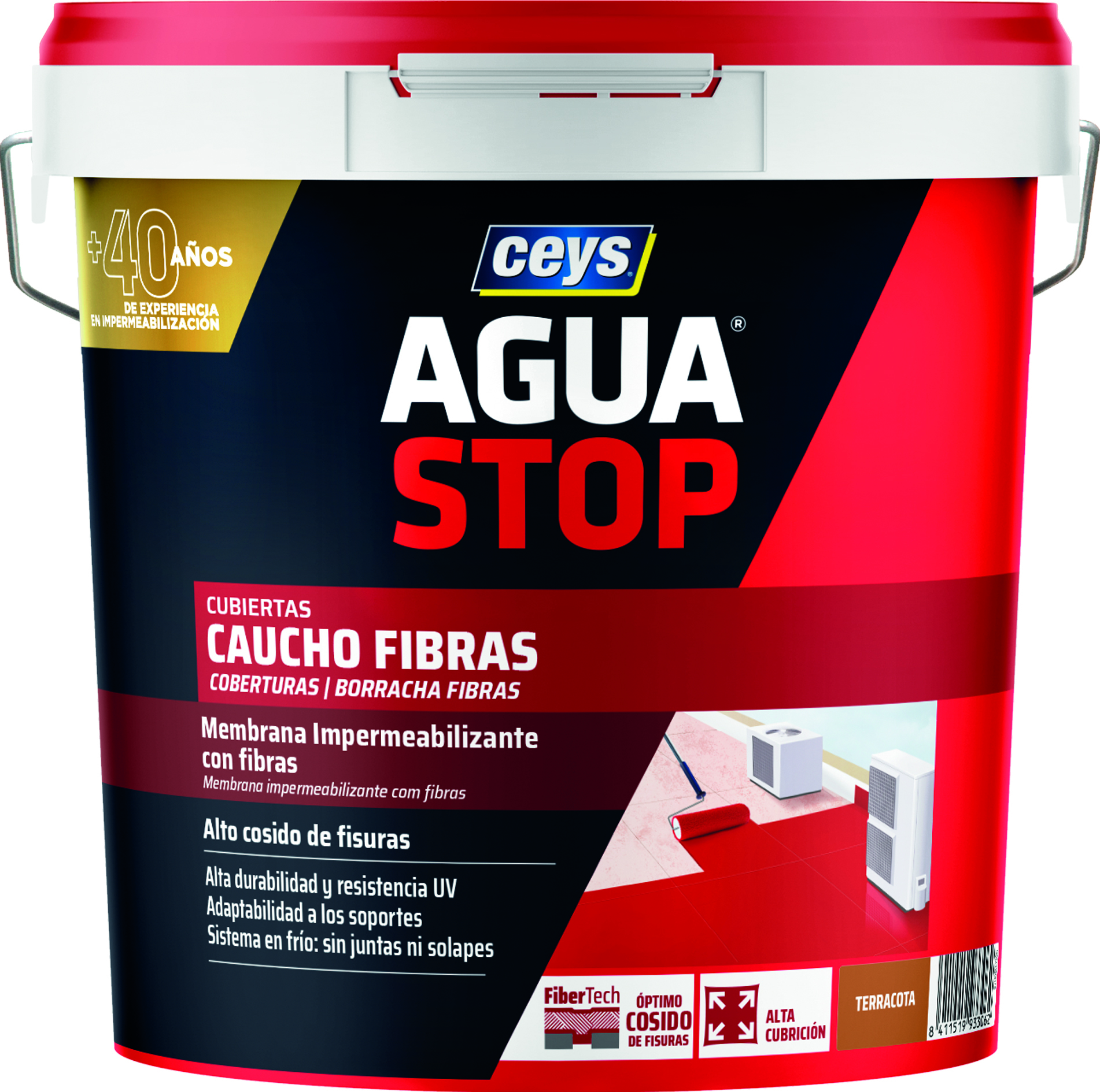 Aguastop caucho fibras terracota 20 kg