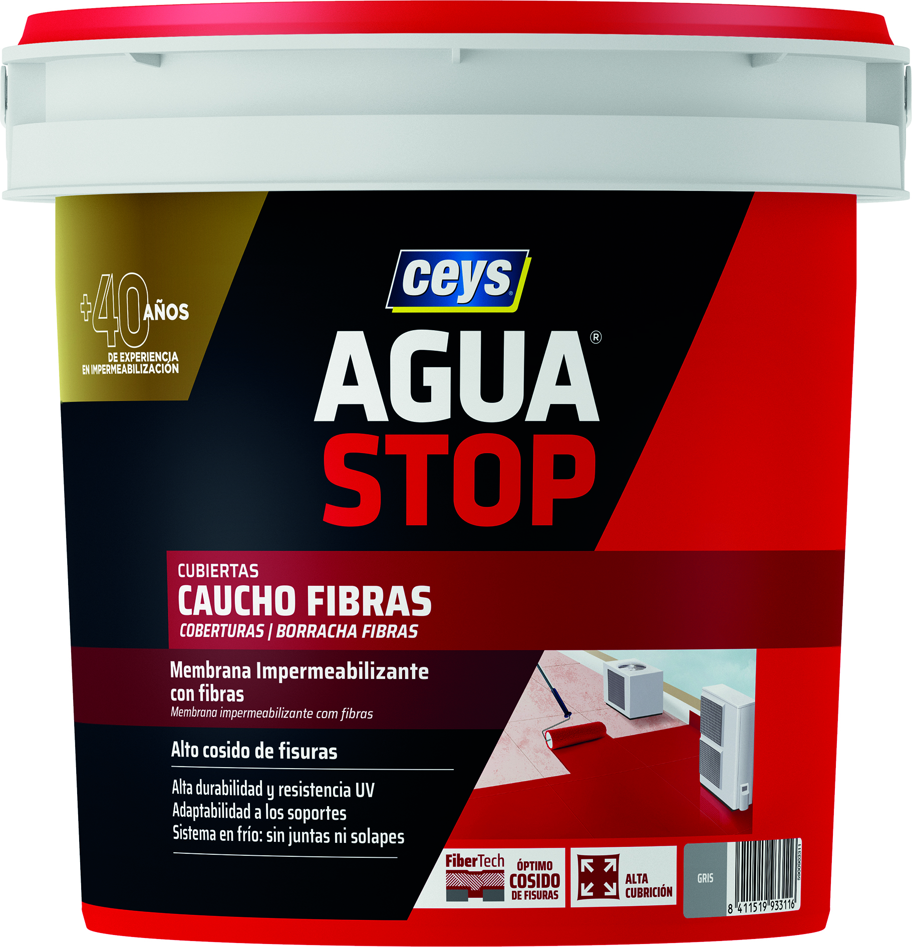 AGUASTOP CAUCHO FIBRAS GRIS 1KG