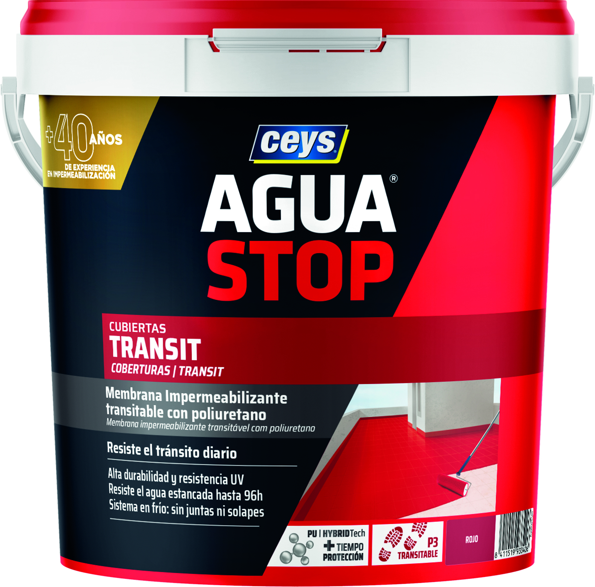 Aguastop transit rojo 20kgr