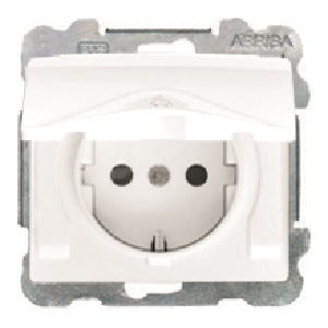 Base enchufe estanca 2P+TT blanca