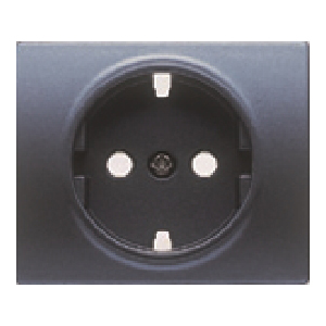 Tapa base enchufe 2P+TT lateral acero neptuno