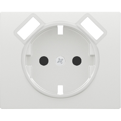 Tapa base enchufe seguridad 2P+TT lateral con 2 tomas USB blanco