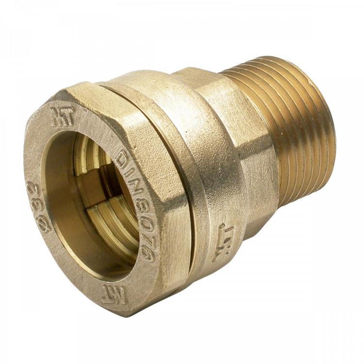 Racor recto rosca macho PE latón 40x11/4"