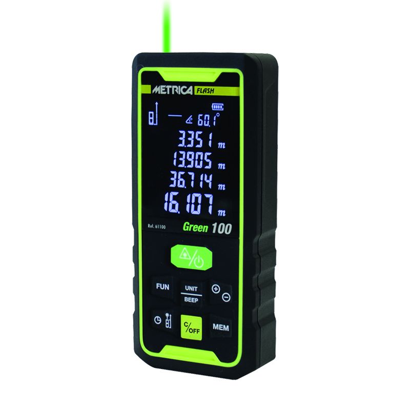 Medidor láser metrica flash green 60 mts