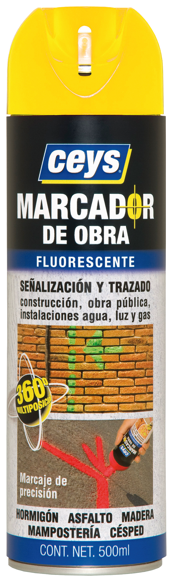 Marcador para obra color amarillo de 500ml