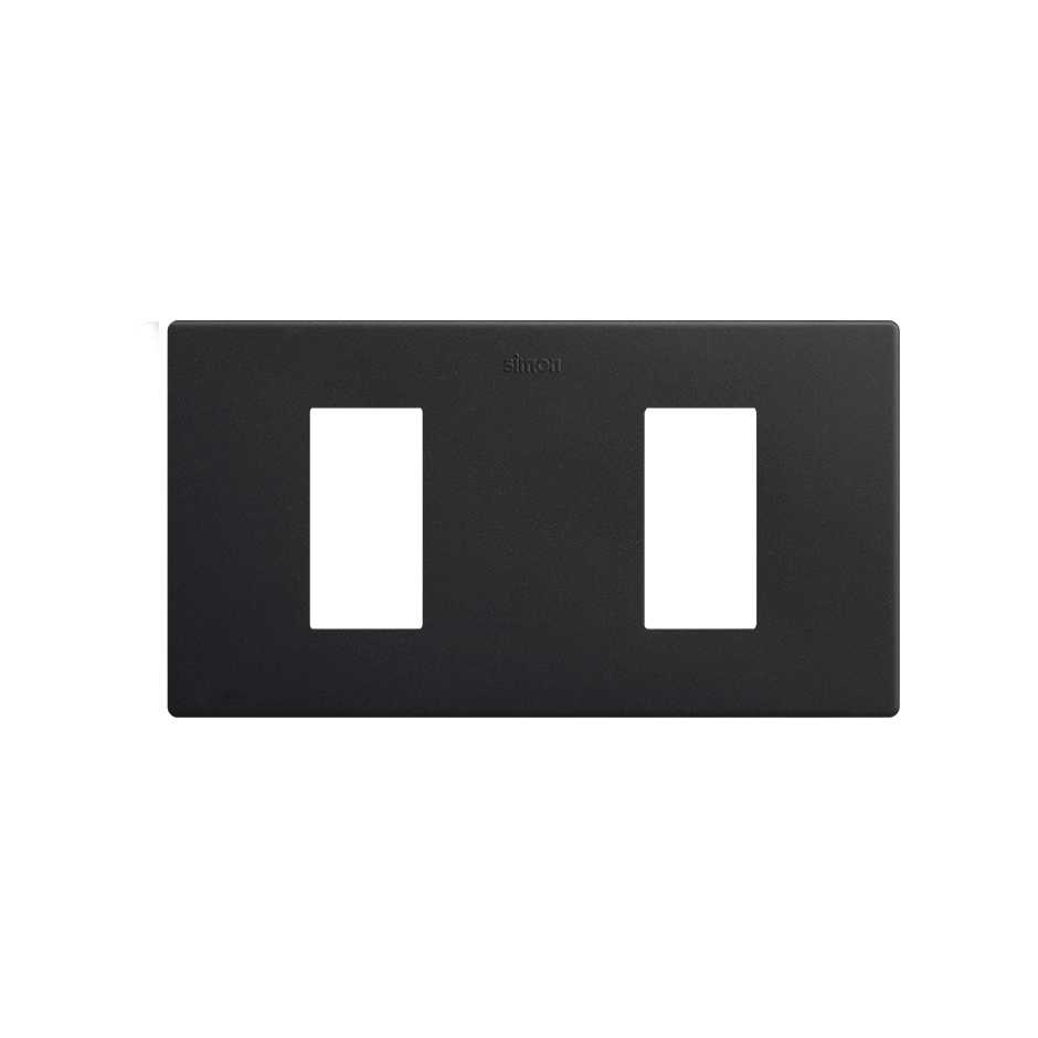 Marco estética mínima para 2 elementos negro mate