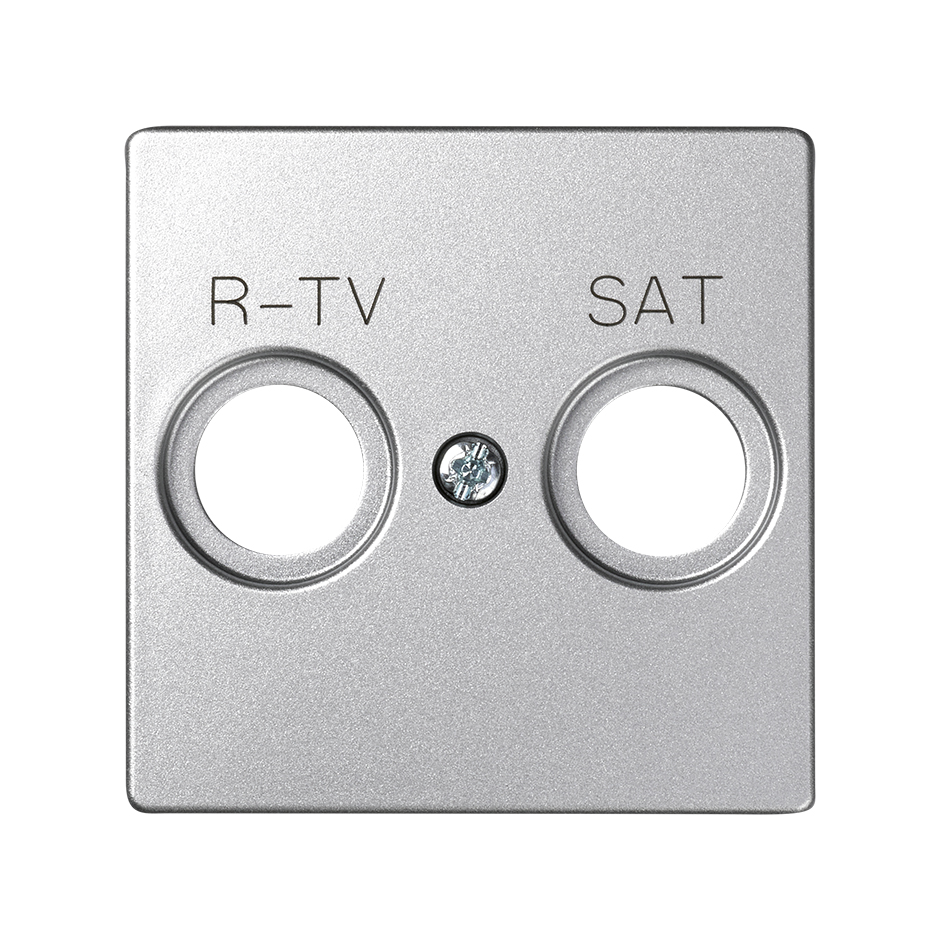 Placa para tomas inductivas de R-TV+SAT en color aluminio frío Simon 82