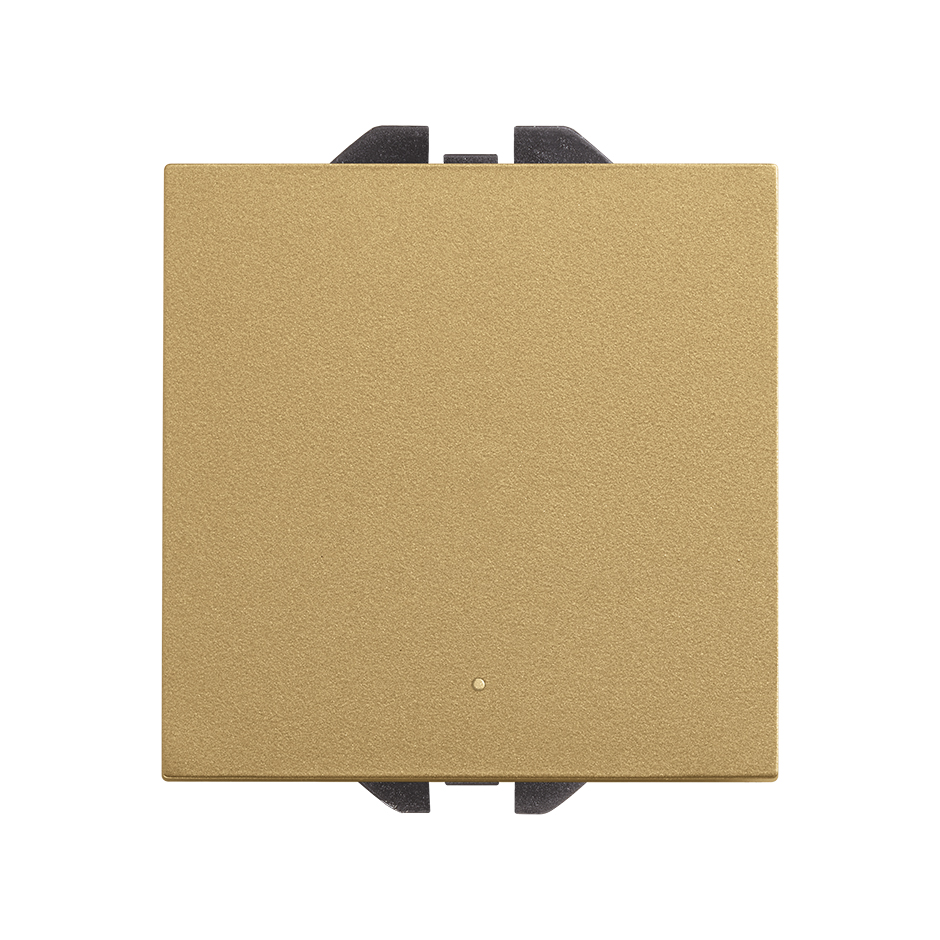 Interruptor unipolar pulsante con sistema de embornamiento rápido oro