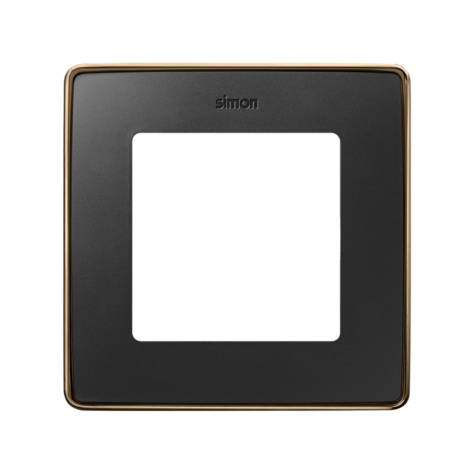 Marco para 1 elemento en color negro mate base cobre Simon 82 Detail Select