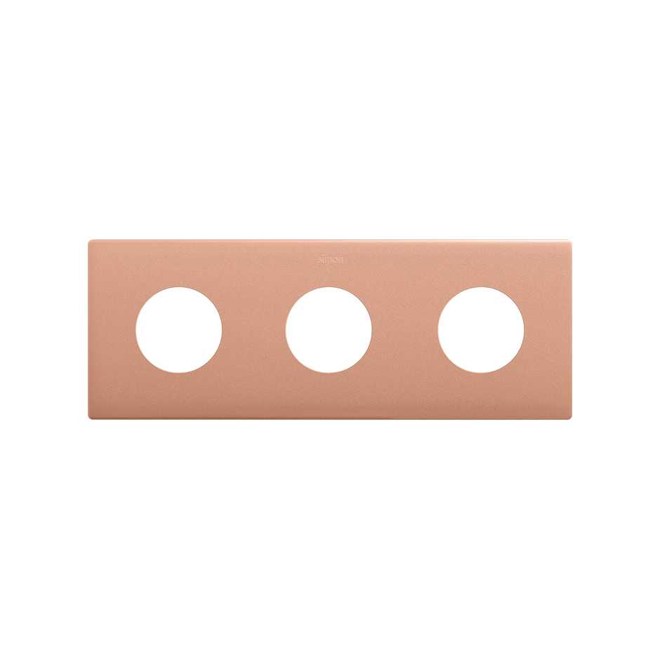 Marco estética mínima para base schuko CLEAN de 3 elementos cobre