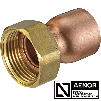 Racor recto asiento plano con precinto para gas 359G 12X1/2"