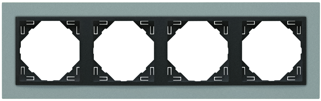 Marco Cuadruple Alumino/Gris