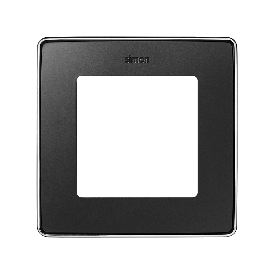 Marco para 1 elemento en color grafito base cromo Simon 82 Detail Select