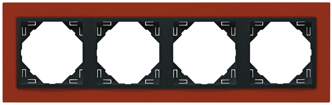 Marco Cuadruple Anaranjado Intenso/Gris