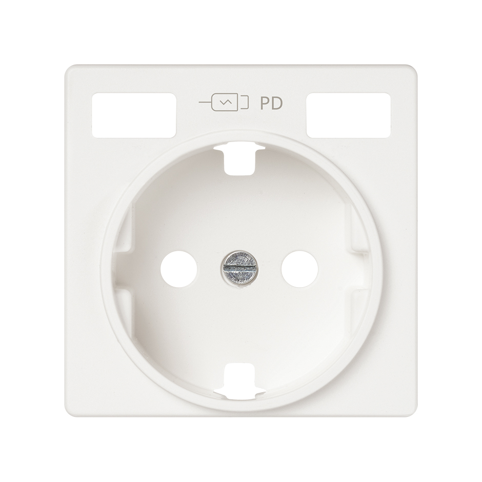 Tapa base enchufe schuko con dos tomas de USB C+C blanco mate Simon 82 Concept