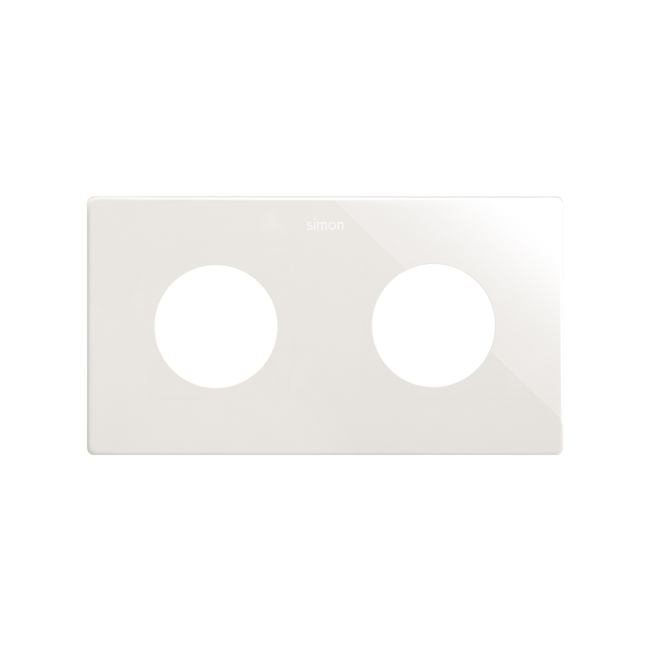 Marco estética mínima para base schuko CLEAN de 2 elementos blanco