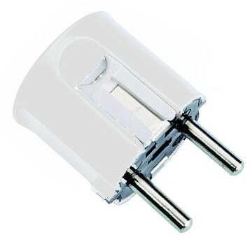 Clavija bipolar SCHUKO de goma con toma de tierra lateral y entrada de cable lateral 16A blanca
