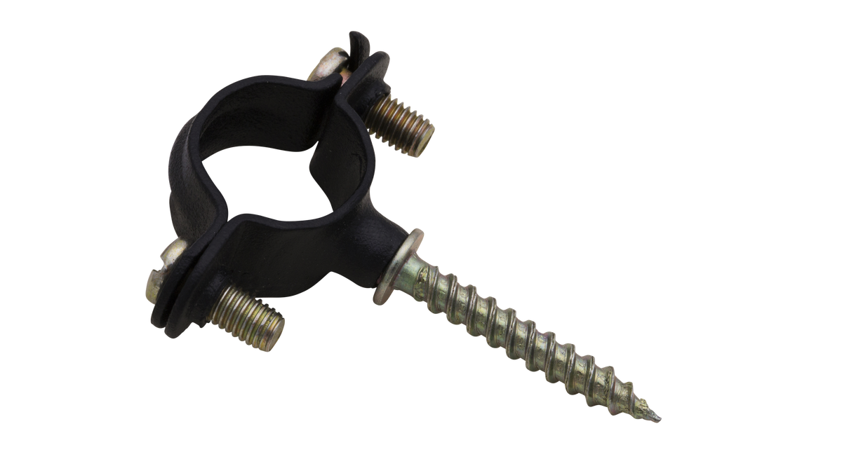 Abrazadera metálica Ø12mm M6 con tirafondo
