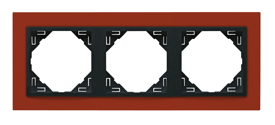 Marco Triple Anaranjado Intenso/Gris