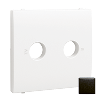 Tapa para toma R-TV negro mate