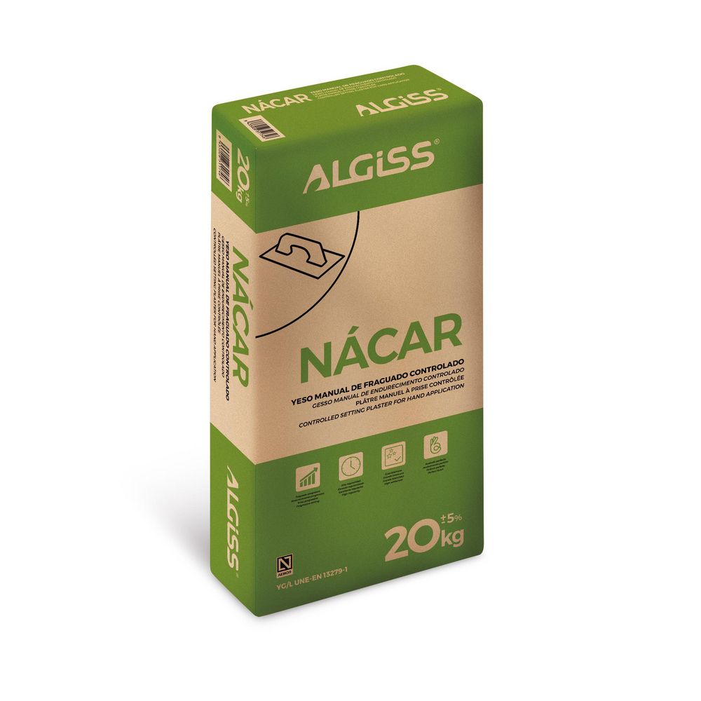 Yeso manual controlado Nacar de 20 kgs