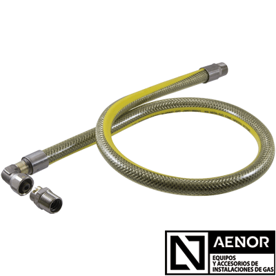 Conexión flexible inoxidable con válvula seguridad 1/2 Gasclick®