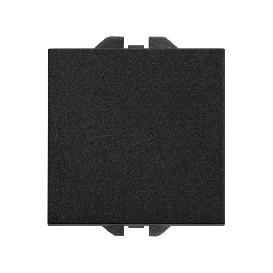 Interruptor unipolar pulsante con sistema de embornamiento rápido negro mate