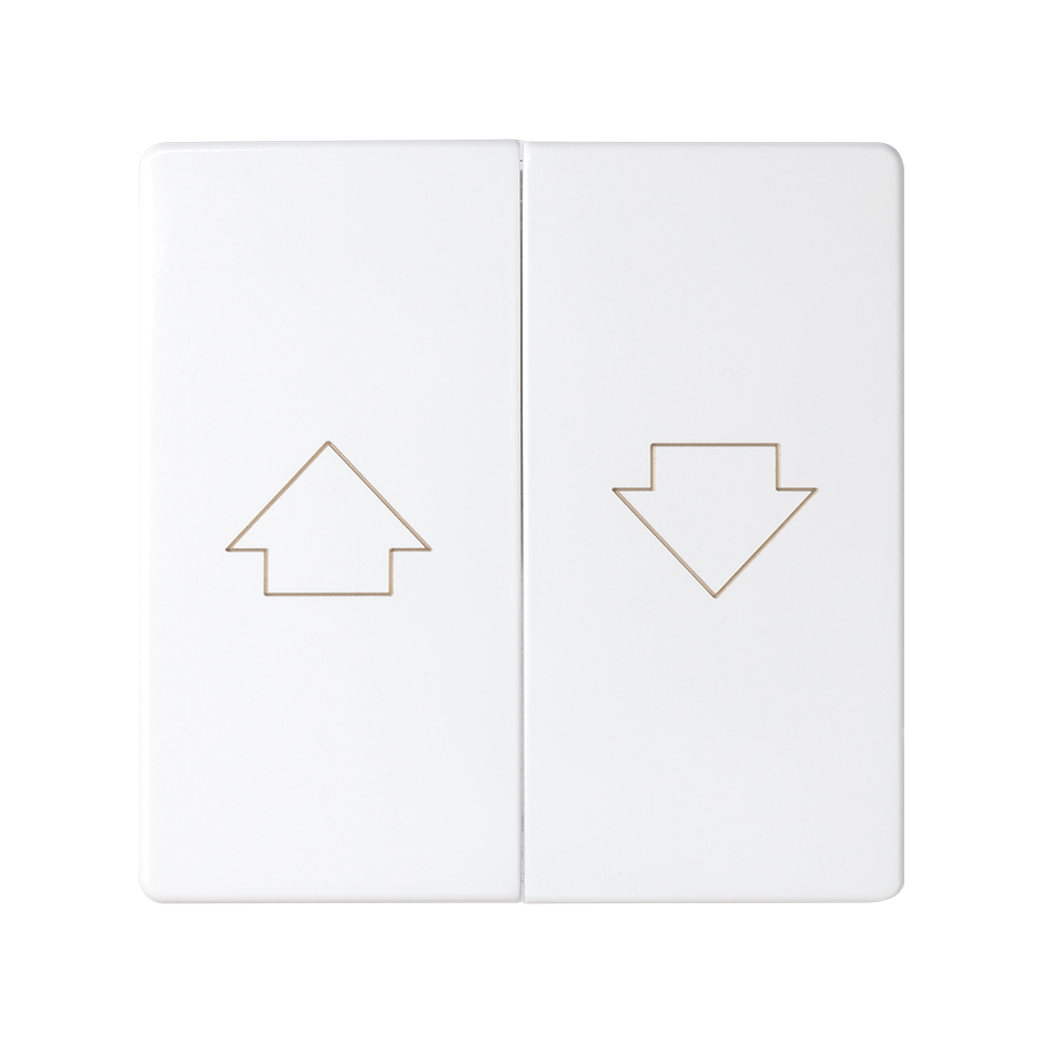 Tecla doble para mecanismo de persianas con enclavamiento de seguridad en color blanco Simon 82