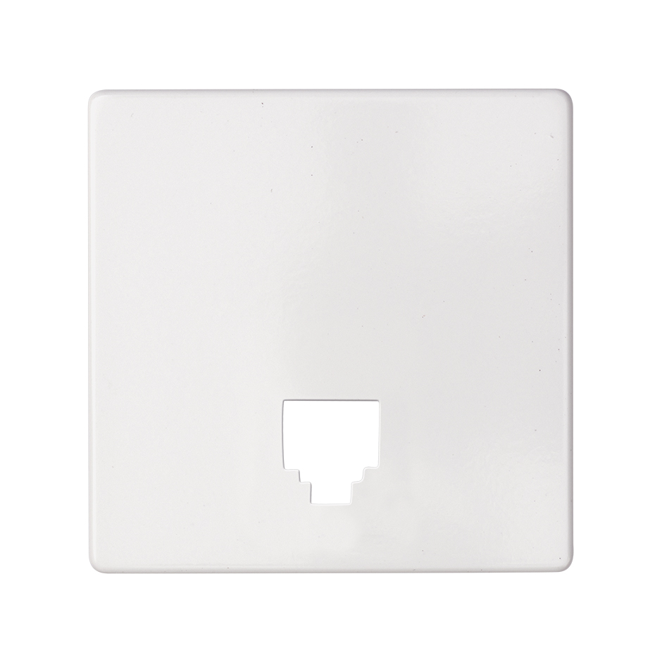 Placa para tomas telefónicas con conectores RJ11 y RJ12 en color blanco Simon 82