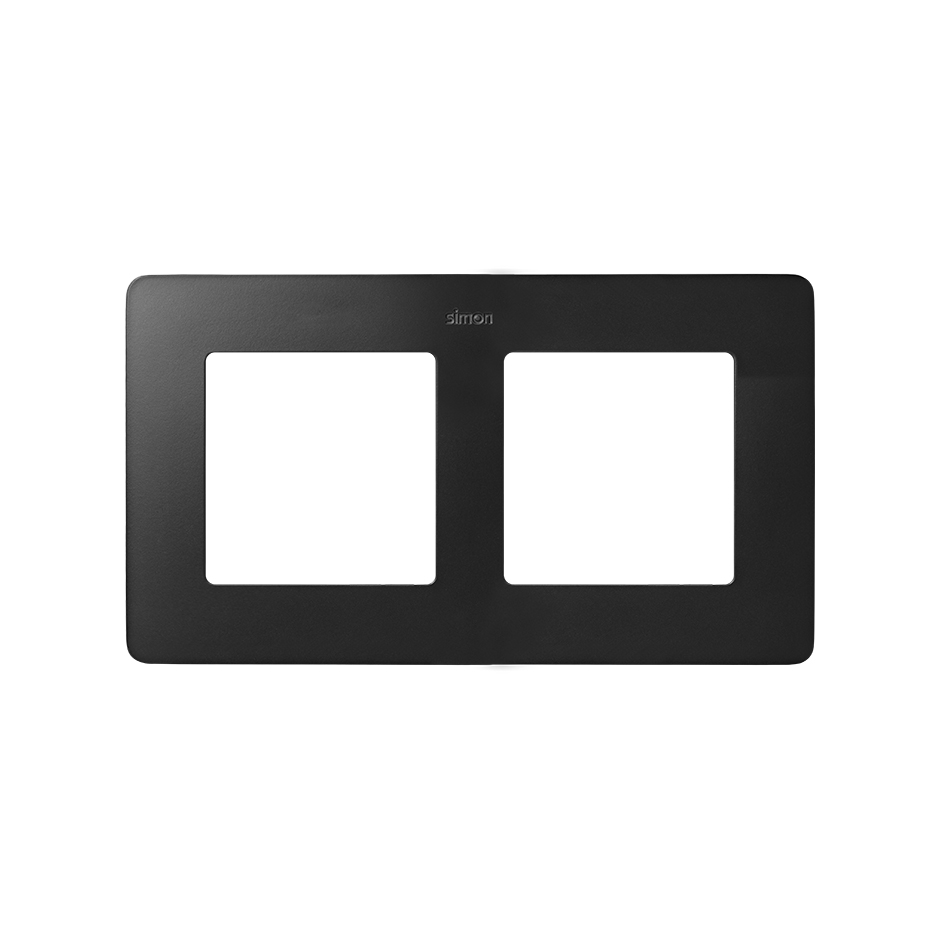 Marco para 2 elementos en color grafito base blanco Simon 82 Detail Original