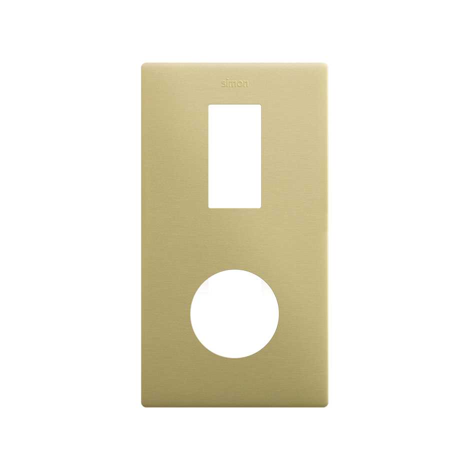 Marco estética mínima vertical para 2 elementos para 1 base de enchufe schuko CLEAN bronce