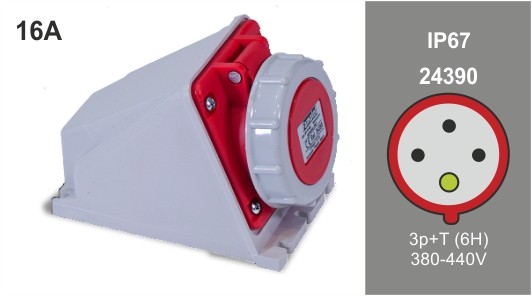 Base inclinada de superficie 3P+TT 16A