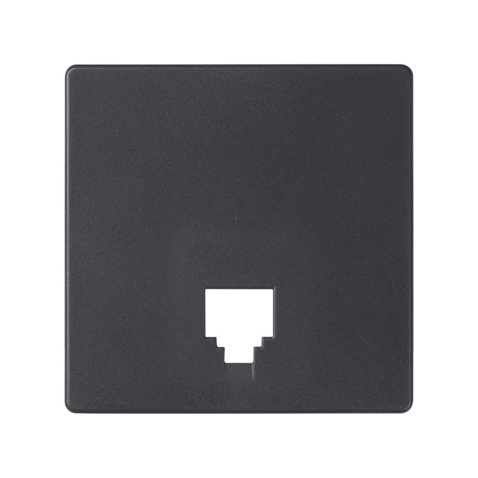 Placa para tomas telefónicas con conectores RJ11 y RJ12, en color grafito Simon 82