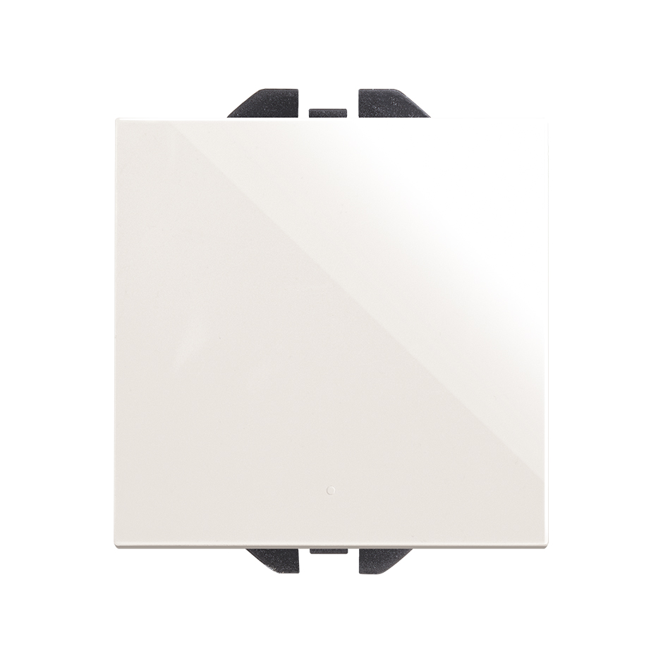 Interruptor unipolar pulsante con sistema de embornamiento rápido blanco