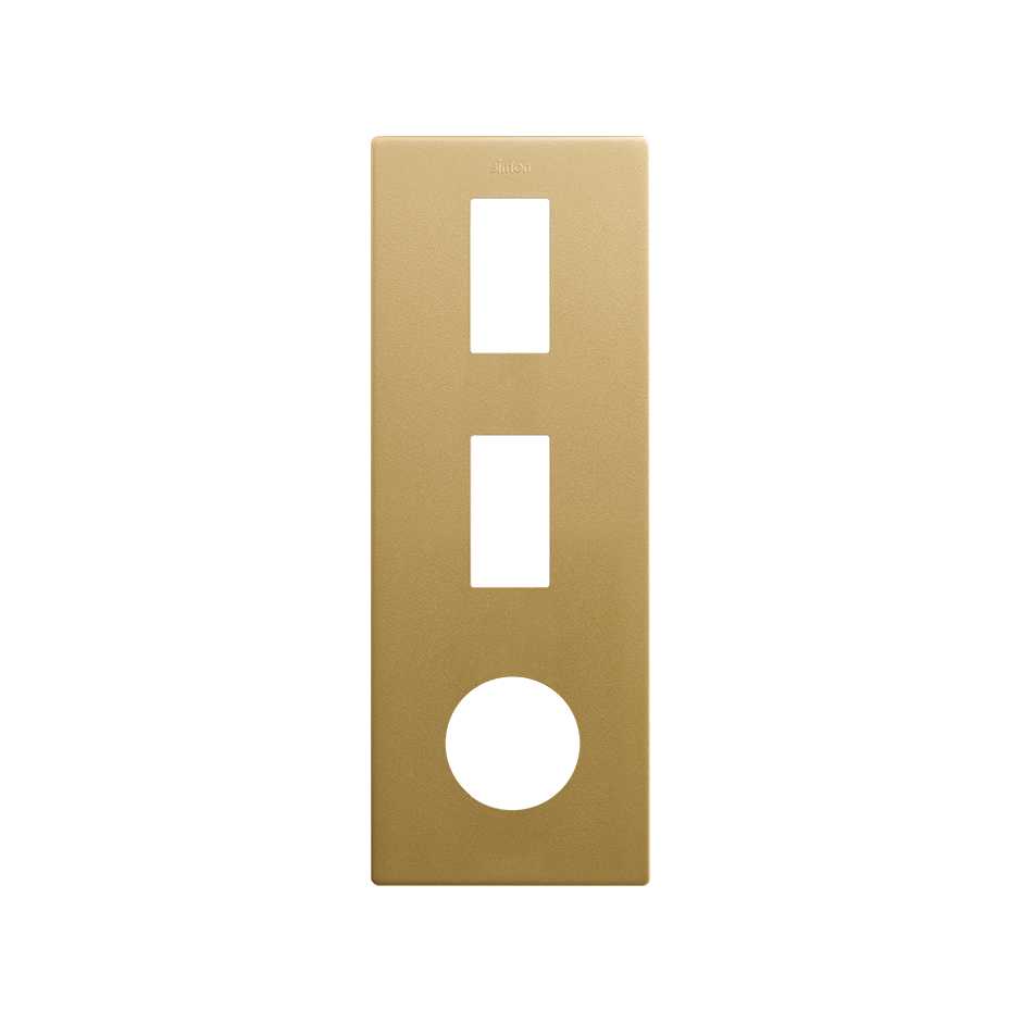 Marco estética mínima vertical para 3 elementos para 1 base de enchufe schuko CLEAN oro
