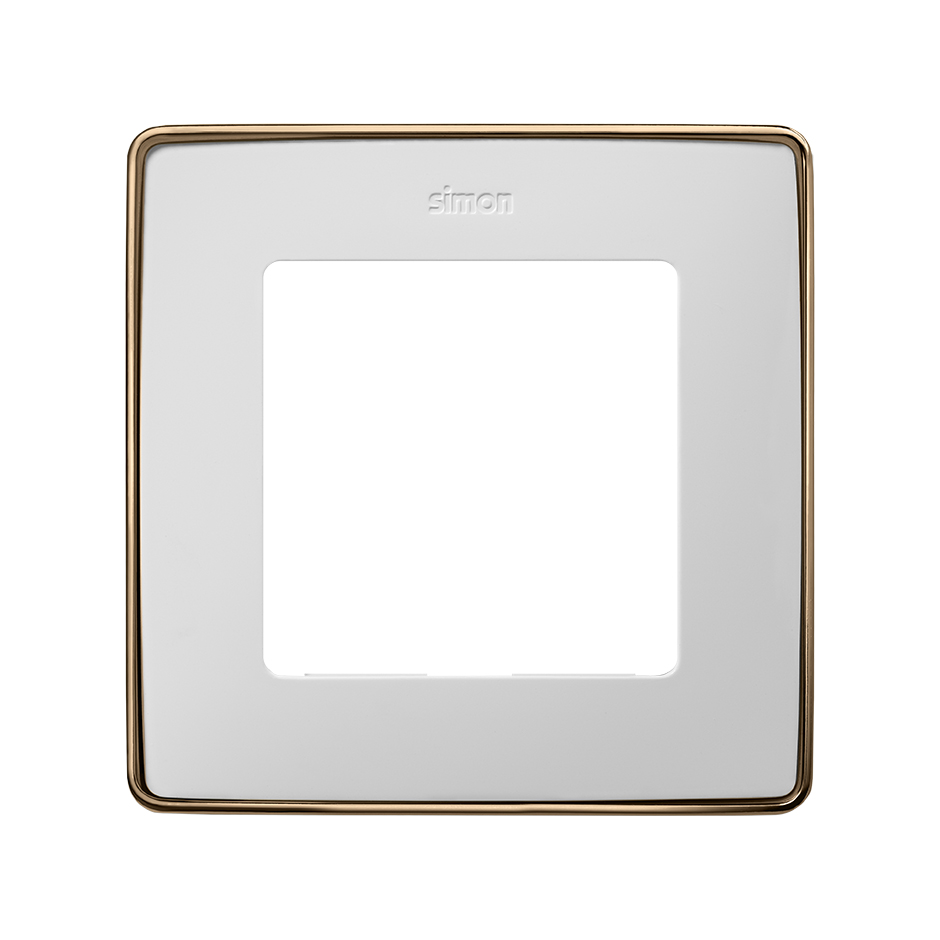 Marco para 1 elemento en color blanco base cobre Simon 82 Detail Select