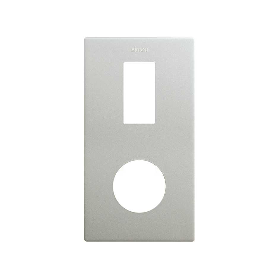 Marco estética mínima vertical para 2 elementos para 1 base de enchufe schuko CLEAN aluminio