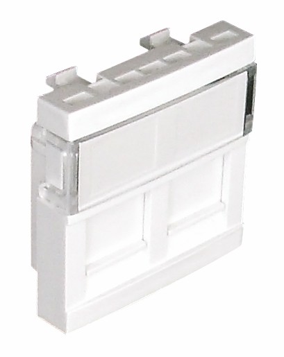 Doble módulo para conector RJ45 en color blanco