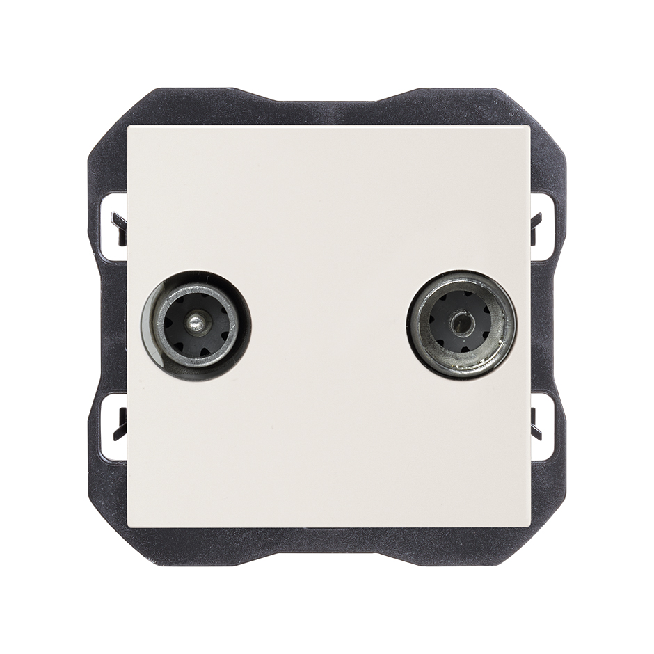 Toma de señal R-TV+Sat final blanco mate