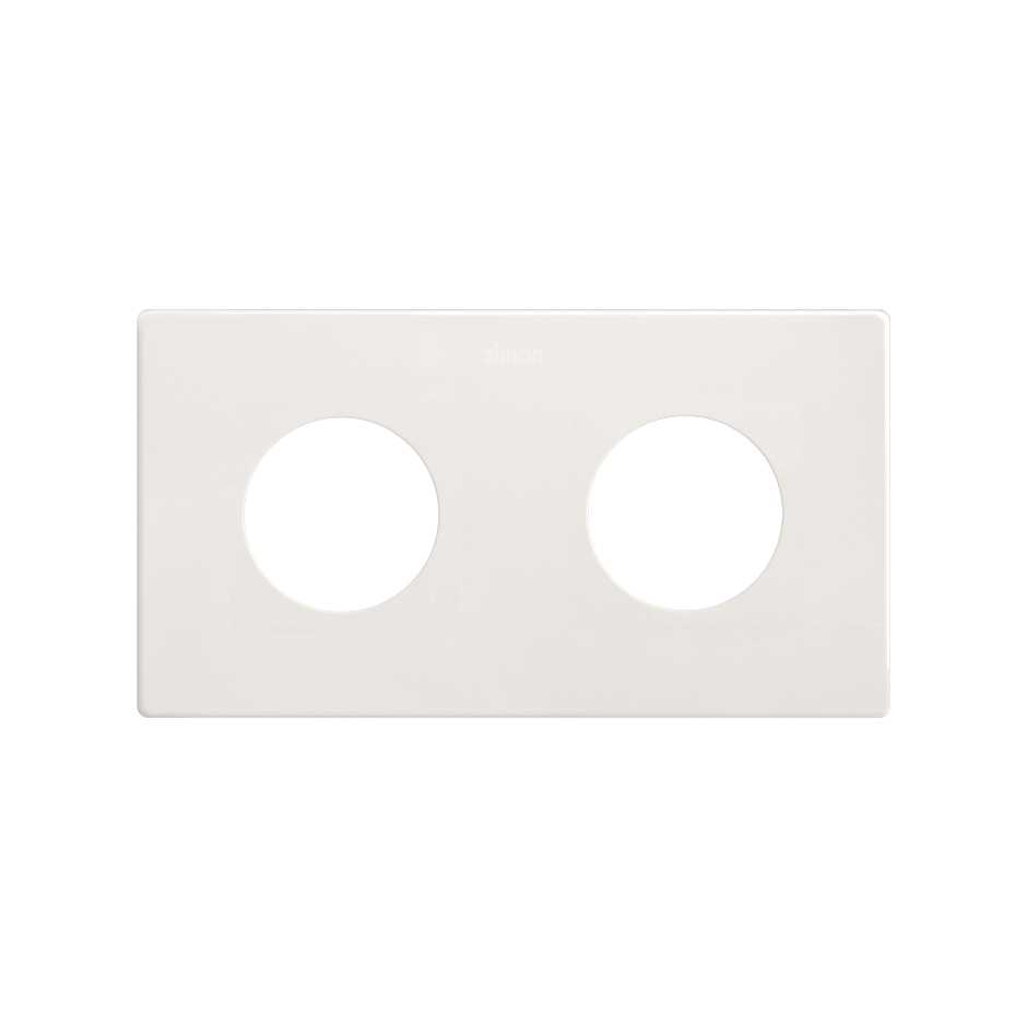 Marco estética mínima para base schuko CLEAN de 2 elementos blanco mate