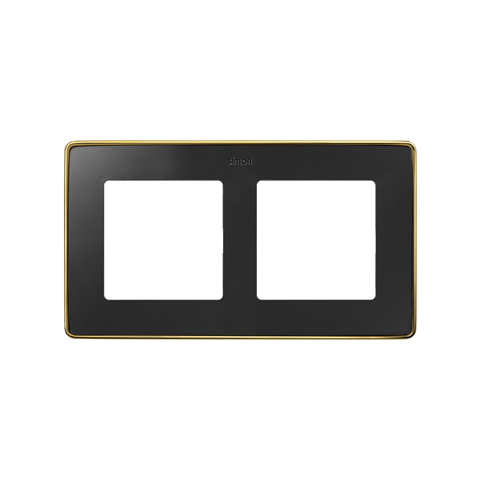 Marco para 2 elementos en color grafito base oro Simon 82 Detail Select