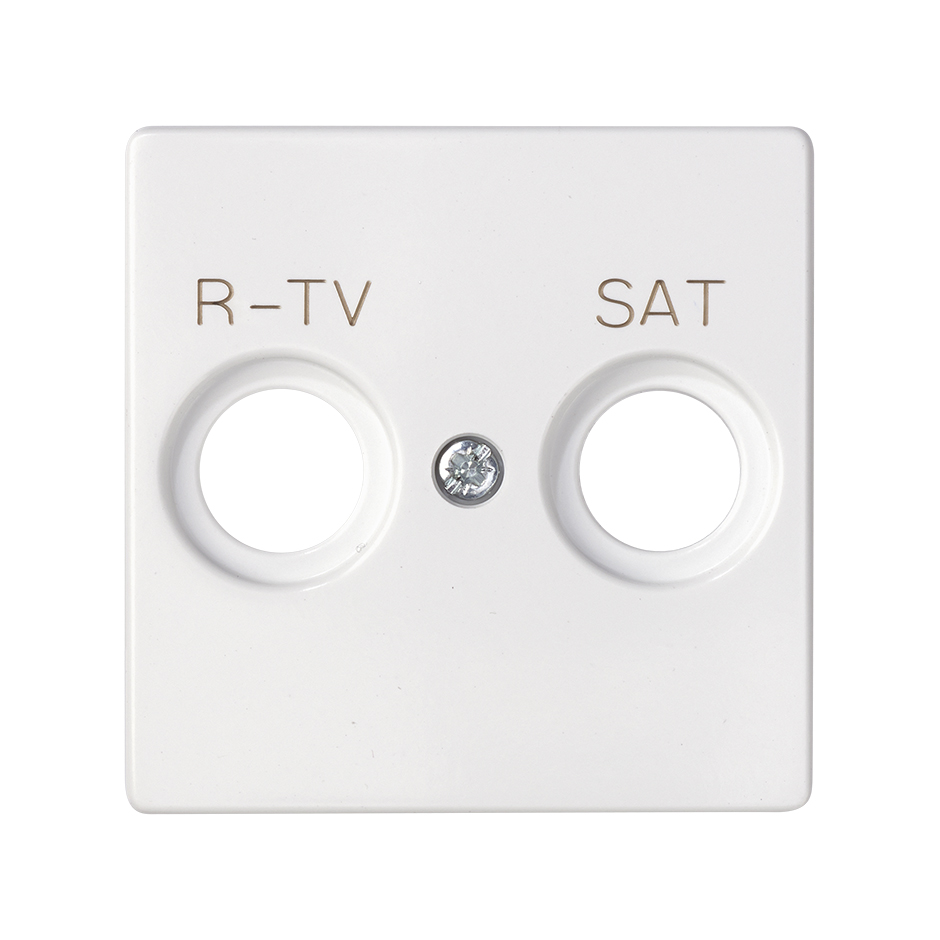 Placa para tomas inductivas de R-TV+SAT en color blanco Simon 82