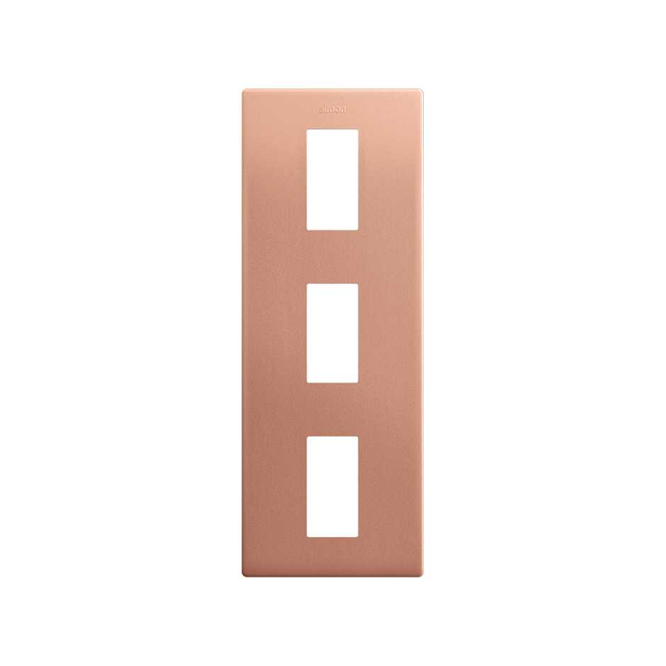 Marco estética mínima vertical para 3 elementos cobre