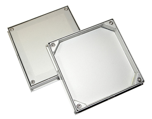 Marco y tapa de registro hermética reversible de acero galvanizado REVA 60X60 cms