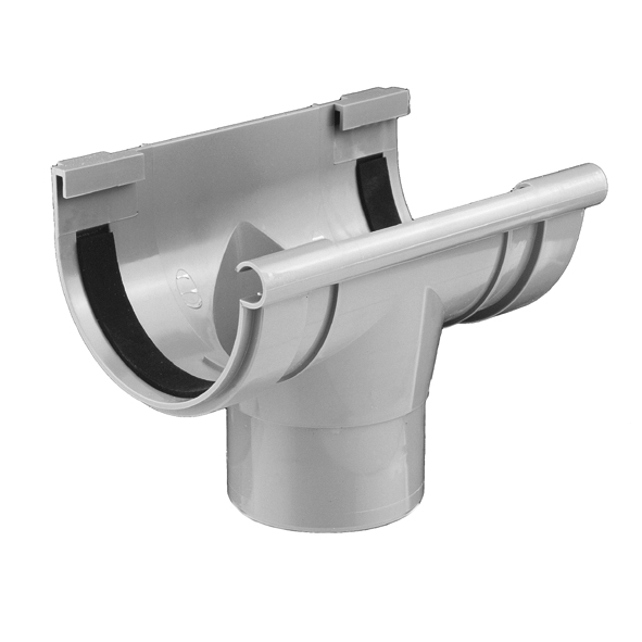 Bajada central Pvc gris canalón 25