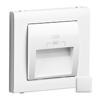 Tapa doble cargador Usb blanco mate