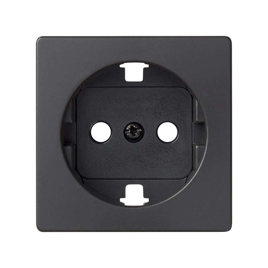 Tapa con dispositivo de seguridad para la base de enchufe schuko en color grafito Simon 82