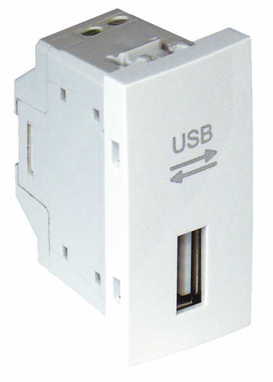 Toma USB 1 Módulo en color blanco