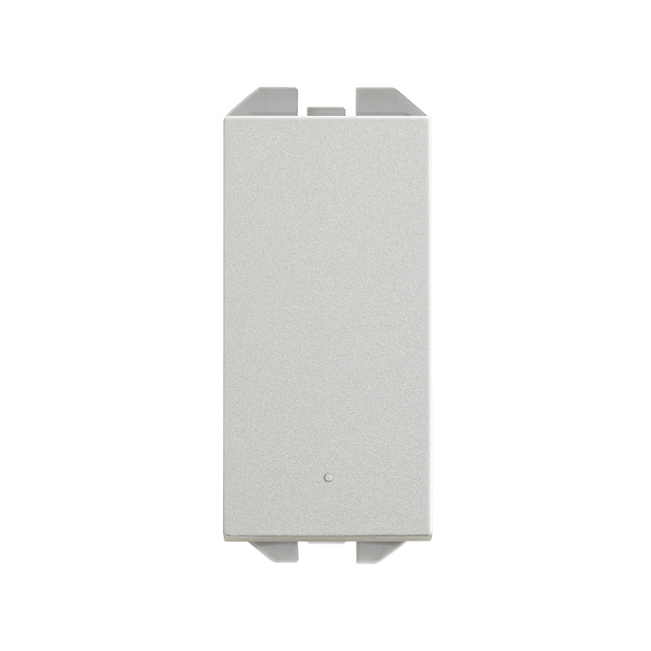 Pulsador neutro de tecla estrecha con sistema de embornamiento rápido aluminio